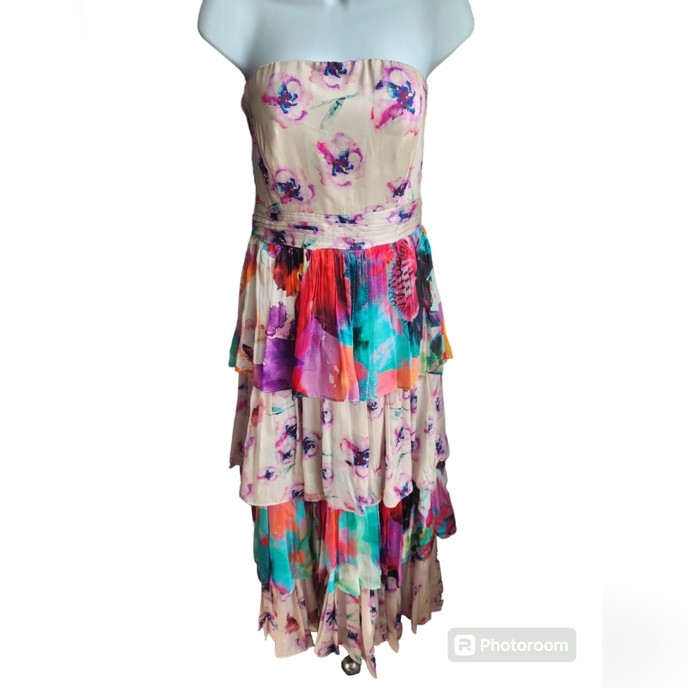 Anthropologie x Nidhi Yasha Guinevere Tiered Printed Maxi Tube Dress Size 8P